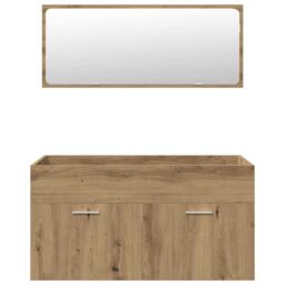 Berkfield Home 5 Piece Bathroom Furniture Set Artisan Oak Engineered Wood in Brown - thumbnail 5