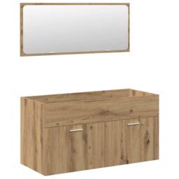Berkfield Home 5 Piece Bathroom Furniture Set Artisan Oak Engineered Wood in Brown - thumbnail 4