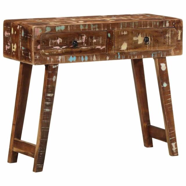 Berkfield Home Console Table 90x32x75 cm Solid Wood Reclaimed - Size: 90 x 32 x 75 cm - image 1