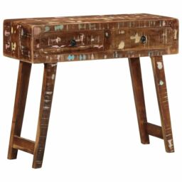 Berkfield Home Console Table 90x32x75 cm Solid Wood Reclaimed - Size: 90 x 32 x 75 cm - thumbnail 1