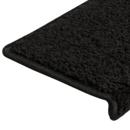 Berkfield Home Carpet Stair Treads 15 pcs 65x21x4 cm Black - Size: Medium - thumbnail 6