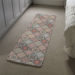 Benjamin Tate Design Luxury Oriental Tile Runner Rug in Natural - Size: 67 cm x 230 cm - thumbnail 4