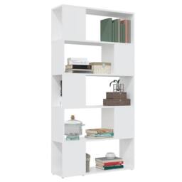 Berkfield Home Book Cabinet Room Divider White 80x24x155 cm Engineered Wood - Size: 80 x 24 x 155 cm - thumbnail 5