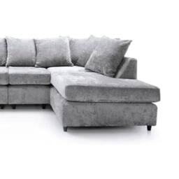 SNUG FURNITURE BIRMINGHAM LTD Ashton Chenille 6 Seater Scatter Back U Shaped Corner Sofa in Silver - thumbnail 2