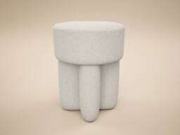 Solace+Co Astrid Fabric Pouffe in Beige - thumbnail 4