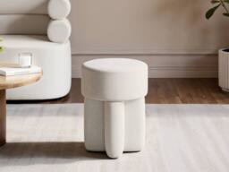Solace+Co Astrid Fabric Pouffe in Beige - thumbnail 2