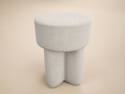 Solace+Co Astrid Fabric Pouffe in Beige - thumbnail 3