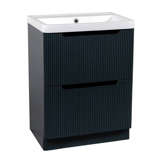 Bathroom Kingdom Monza Fluted Basin Vanity 600mm in Dark Navy - image 1