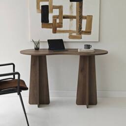 CALICOSY COMO Desk With Shaped Top, 120 Cm in Walnut - thumbnail 7