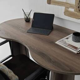 CALICOSY COMO Desk With Shaped Top, 120 Cm in Walnut - thumbnail 9