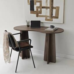 CALICOSY COMO Desk With Shaped Top, 120 Cm in Walnut - thumbnail 3