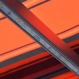 Berkfield Home Manual Retractable Awning with LED 350x250 cm Orange & Brown - thumbnail 6
