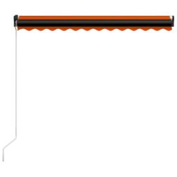 Berkfield Home Manual Retractable Awning with LED 350x250 cm Orange & Brown - thumbnail 4