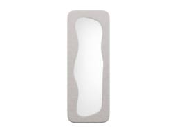 Vente-unique -Shaped Bouclé Fabric Mirror - L60 X H160 Cm - Ivory - HAIMEI - thumbnail 4