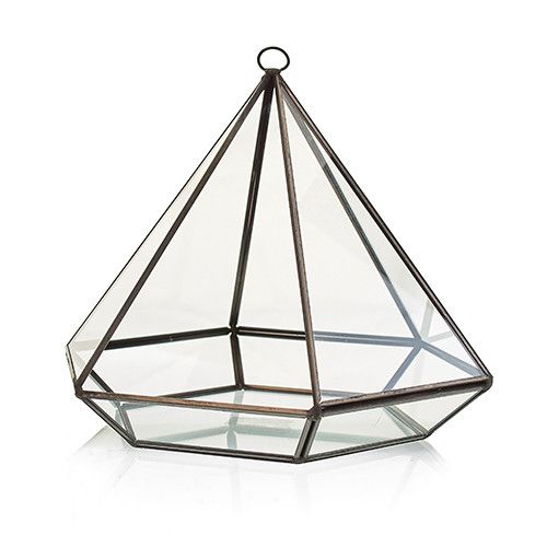 KDMD Glass Terrarium - Large Diamond in Brown - image 1