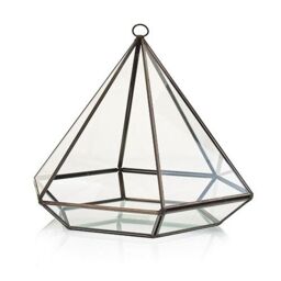 KDMD Glass Terrarium - Large Diamond in Brown