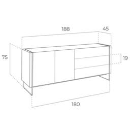 Angel Cerda Walnut Veneer Sideboard with Tempered Glass Legs in Brown - thumbnail 8