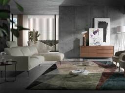 Angel Cerda Walnut Veneer Sideboard with Tempered Glass Legs in Brown - thumbnail 4