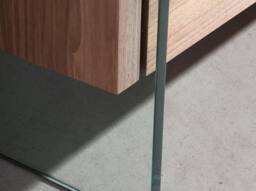 Angel Cerda Walnut Veneer Sideboard with Tempered Glass Legs in Brown - thumbnail 5