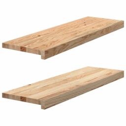 Berkfield Home Window Sills 2 pcs¬†Untreated 80x25x2 cm Solid Wood Oak in Brown - Size: Medium