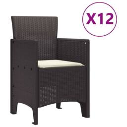 Berkfield Home Modern 13 Piece Garden Dining Set with Cushions Brown Poly Rattan - thumbnail 5