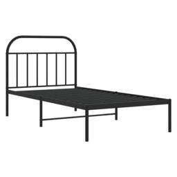 Berkfield Home Metal Bed Frame with Headboard Black 100x200 cm - thumbnail 1