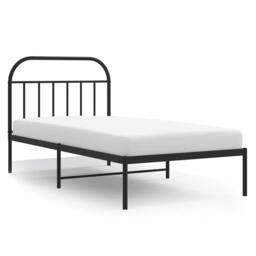 Berkfield Home Metal Bed Frame with Headboard Black 100x200 cm - thumbnail 3