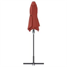 Berkfield Home Garden Parasol Folding Terracotta 380 x 196 x 235 cm - thumbnail 7