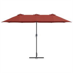 Berkfield Home Garden Parasol Folding Terracotta 380 x 196 x 235 cm - thumbnail 5