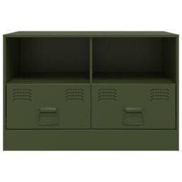 Berkfield Home TV Cabinets 2 pcs Olive Green 67x39x44 cm Steel - Size: 67 x 39 x 44 cm - thumbnail 5