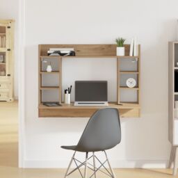 Berkfield Home Wall-Mounted Desk Artisan Oak 105x48x75 cm Engineered Wood in Brown - Size: 105 x 48 x 75 cm