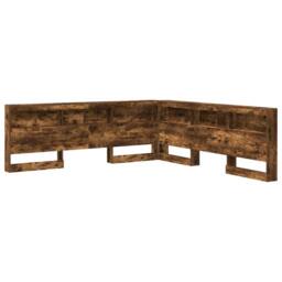 Berkfield Home Storage Headboard with Shelf Smoked oak 180 cm Engineered wood in Brown - thumbnail 2