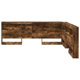 Berkfield Home Storage Headboard with Shelf Smoked oak 180 cm Engineered wood in Brown - thumbnail 5