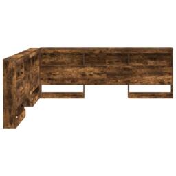 Berkfield Home Storage Headboard with Shelf Smoked oak 180 cm Engineered wood in Brown - thumbnail 6