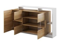 Vente-unique 3 - Door Sideboard With 3 Shelves & Leds - Colours: Natural and in Light Oak - thumbnail 6