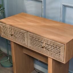 Nordlys Scandinavian Wooden Console Table with 2 Drawers in Brown - thumbnail 6