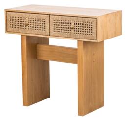Nordlys Scandinavian Wooden Console Table with 2 Drawers in Brown - thumbnail 1