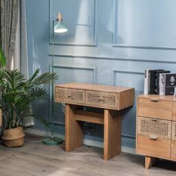 Nordlys Scandinavian Wooden Console Table with 2 Drawers in Brown - thumbnail 2