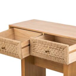 Nordlys Scandinavian Wooden Console Table with 2 Drawers in Brown - thumbnail 4
