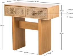 Nordlys Scandinavian Wooden Console Table with 2 Drawers in Brown - thumbnail 5