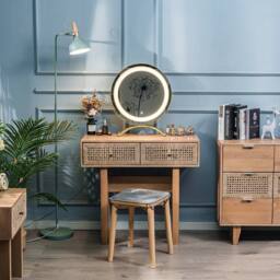 Nordlys Scandinavian Wooden Console Table with 2 Drawers in Brown - thumbnail 3