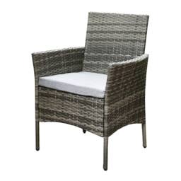 RayGar Virginia 2 Seater Rattan Bistro Set Outdoor Weather Proof Polyrattan in Grey - thumbnail 8