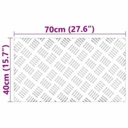 Berkfield Home Aluminum Checker Plates 2 Pack Anti-Slip 70x40 cm in Silver - Size: Medium - thumbnail 8