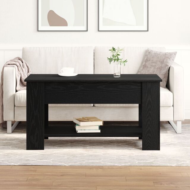 Berkfield Home Black Oak Coffee Table - 101x49x52 cm Made from Engineered Wood - Size: 101 x 49 x 52 cm - image 1