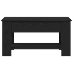 Berkfield Home Black Oak Coffee Table - 101x49x52 cm Made from Engineered Wood - Size: 101 x 49 x 52 cm - thumbnail 7