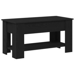 Berkfield Home Black Oak Coffee Table - 101x49x52 cm Made from Engineered Wood - Size: 101 x 49 x 52 cm - thumbnail 6