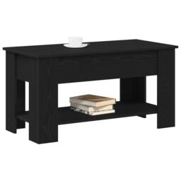 Berkfield Home Black Oak Coffee Table - 101x49x52 cm Made from Engineered Wood - Size: 101 x 49 x 52 cm - thumbnail 3