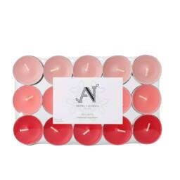 Aroma Naturals Strawberry & Raspberry Scented Tealight Candles - 4hr Burn - 30 Pack - thumbnail 2