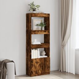 Berkfield Home Highboard¬†Smoked Oak 63x33x180 cm Engineered Wood in Brown - Size: 63 x 33 x 180 cm - thumbnail 1