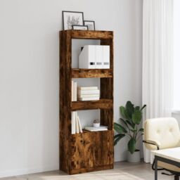 Berkfield Home Highboard¬†Smoked Oak 63x33x180 cm Engineered Wood in Brown - Size: 63 x 33 x 180 cm - thumbnail 3